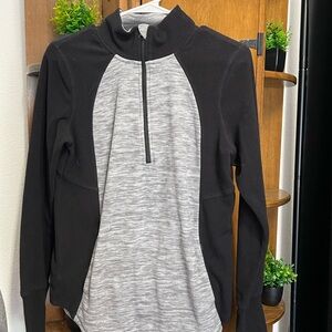 St. John's Bay Black and Gray Half-Zip Sweatshirt